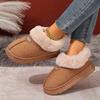 Women's Flat Warm Faux Fur Snow Boots Winter New Lightweight Slip On Ankle Boots Woman Comfortable Non Slip Slip On Cotton Shoes