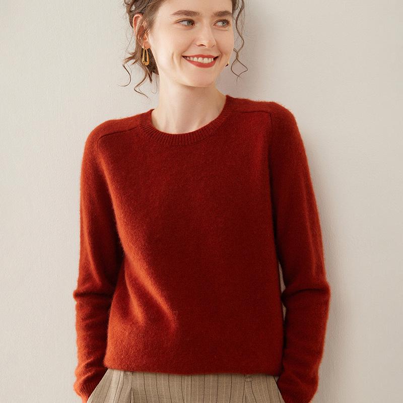 Women's Cashmere Saddle Shoulder Sweater - Thick Autumn/Winter Pullover