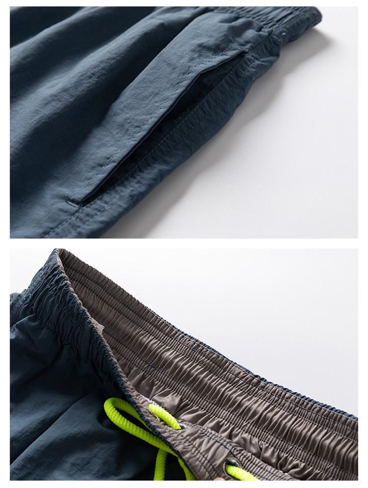 Men's Trendy Color-Block Summer Beach Shorts: Loose-Fit, Casual Sportswear