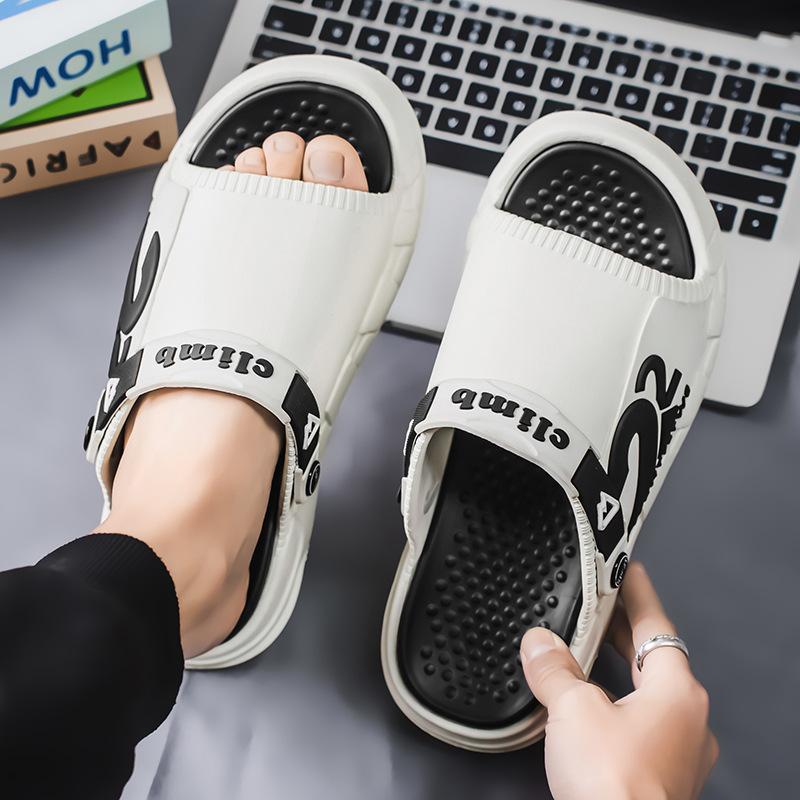 

Sandals men s summer slippers two wear one-word slippers new sports beach shoes home wear sandals 36