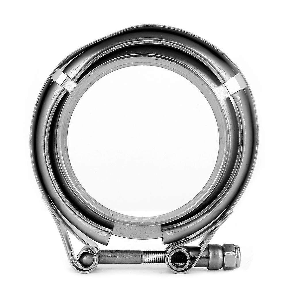 2.75 Inch Turbo Exhaust Down Pipe Stainless Steel V Band Clamp 2pcs Flange Kit