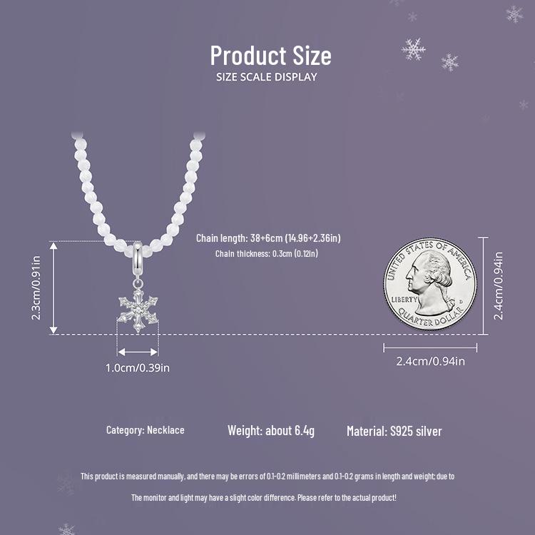 Yinziyun Original Design S925 Sterling Silver Ice Flower Winter Necklace for Women
