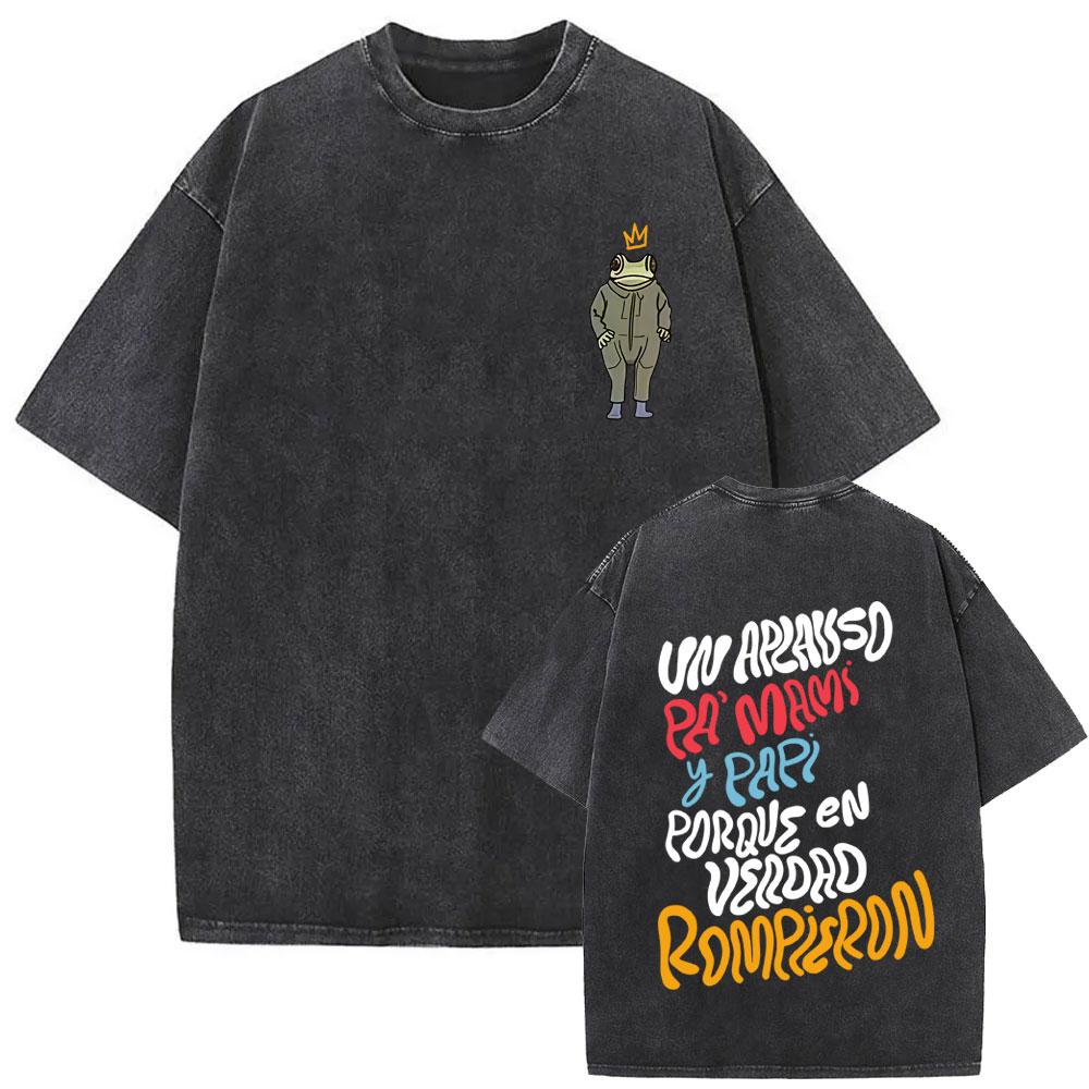 Washed Vintage Rapper Bad Bunny Un Verano Sin Ti Album Graphic Tshirt Men Women Hip Hop Fashion Pop Music T Shirts Streetwear