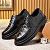 Designer Brand Classic Brown Office Business Shoes Thick Sole Men's Brogue Shoes Versatile Lace Up Men's Leather Casual Shoes