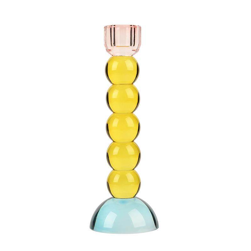 Crystal Candle Holder Luxury Decorative Candlesticks Party Birthday Colored Candle Holders Living Room Decoration Accessories
