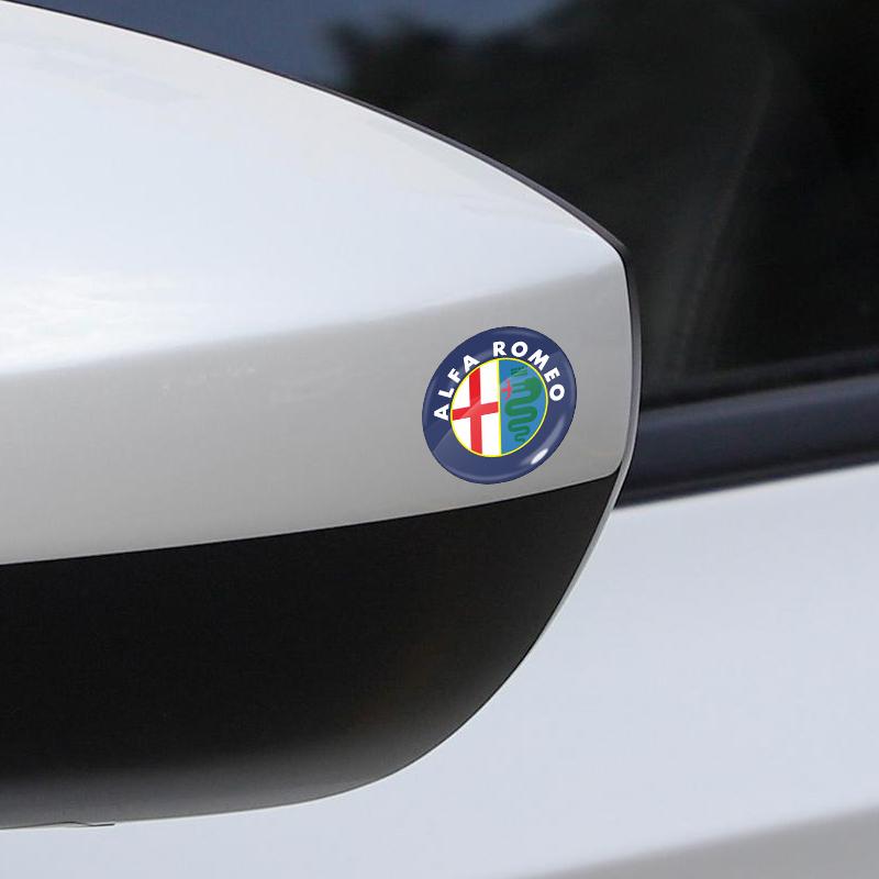2/4/6 Pezzi Adesivo Emblema Tappo Serratura Portiera Auto Adesivo Protettivo per Alfa Romeo Giulia Stelvio Giulietta Spider GT 4C 8C Mito Brera Modifica