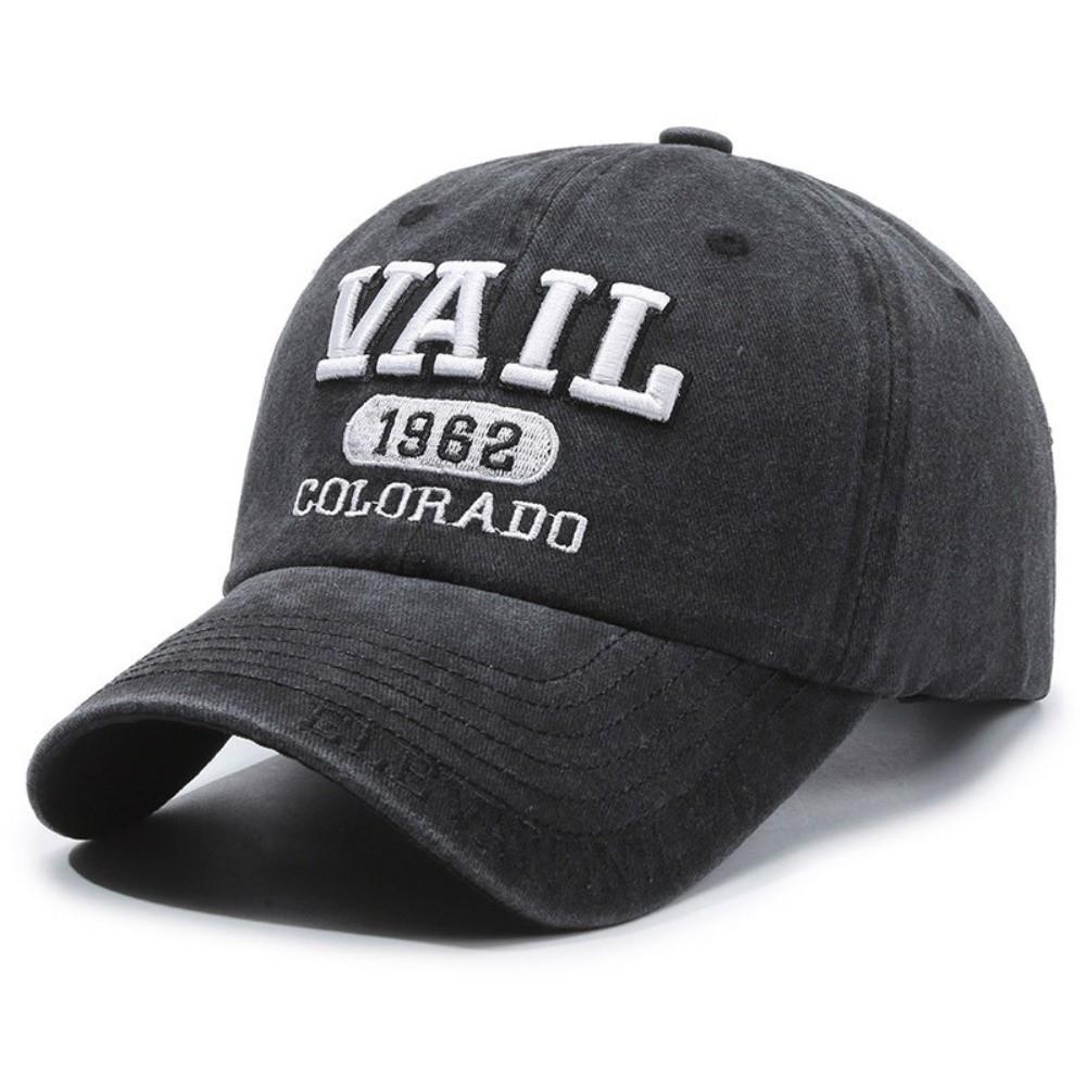 Hip Hop VAIL Embroidered Baseball Cap Colorado 1962 Sun Hat Streetwear Hats For Man Women Unisex чёрный