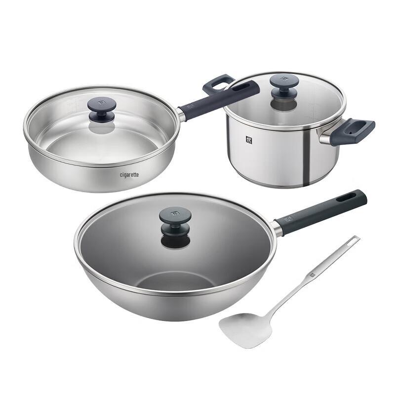 Zwilling Silver Titanium Nonstick Wok 4-Piece Cookware Set