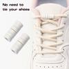 1Pair Round Elastic Laces Without Ties Metal Buckle Shoelace Sneakers Canvas Shoes No Tie Shoelaces Kids Adult Shoe Accessories