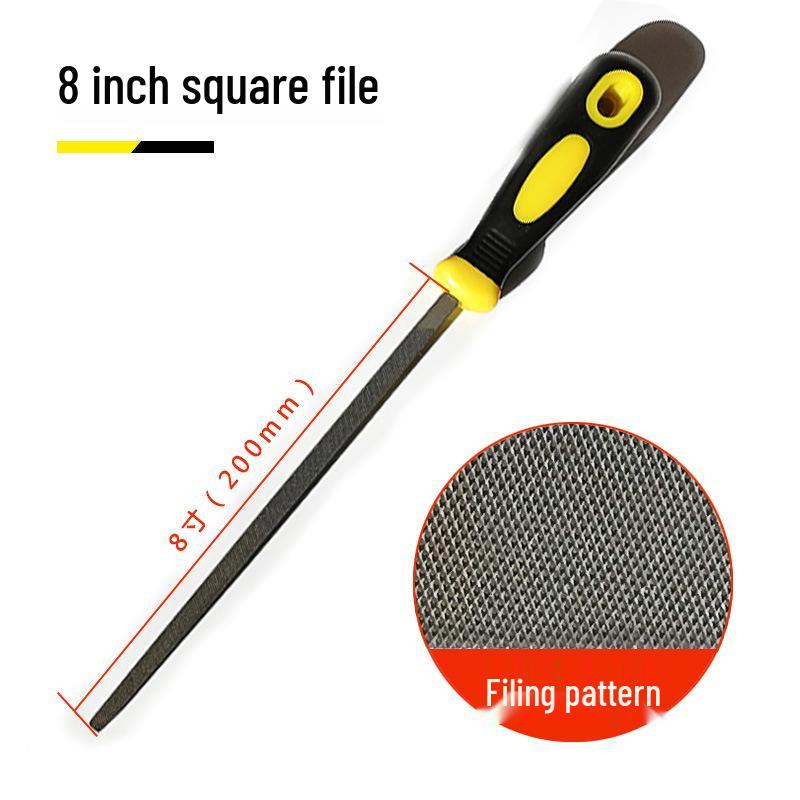 Fitter File Set: Flat, Half-Round, Round, Triangular, Square Files, Grinding Iron Block, Woodworking Tool