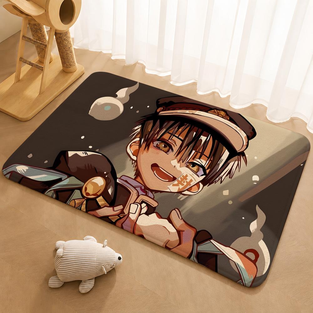 Animation Toilet-bound Hanako-kun Floor Mat Floor Mat Soft Flannel Non-Slip Door  Rug for Living Room
