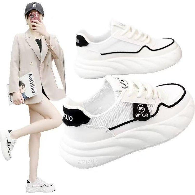 Breathable advanced soft sole versatile little white shoes women's 2025 new student casual sports shoes mesh heightening board shoes