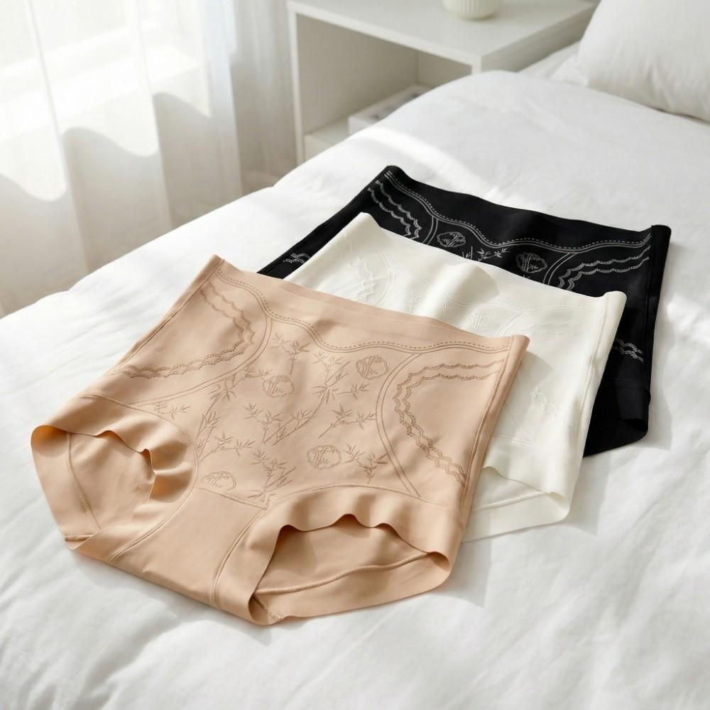 High Waist Thin Shapewear Panties Ice Silk Bamboo Flower Postpartum Body Shaper Tummy Control Underwear Waist Trainer