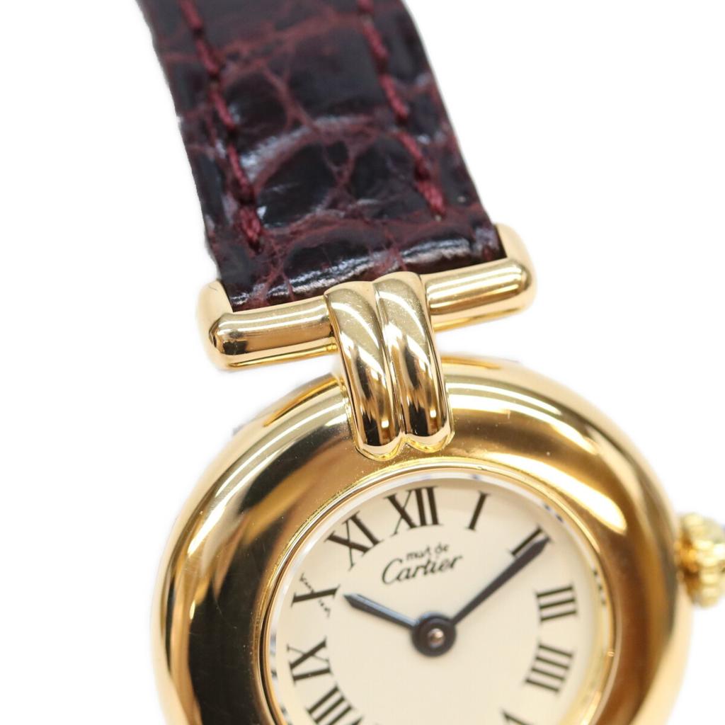 Cartier 1995 W1000654 925 Must Colise Vermeil SM Ivory Dial Quartz Leather Watches Gold/Ivory dialUsed