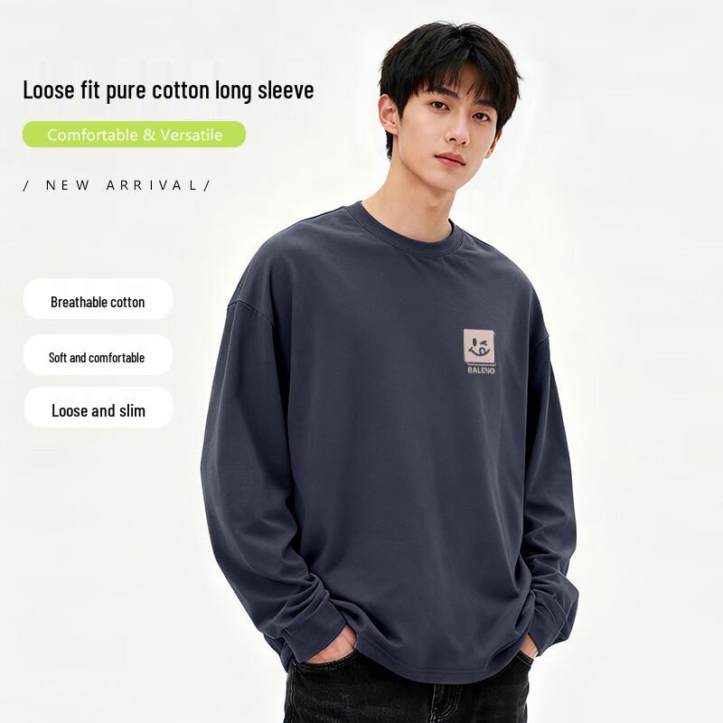 Baleno Men's Pure Cotton Long Sleeve T-shirt with BNL Logo