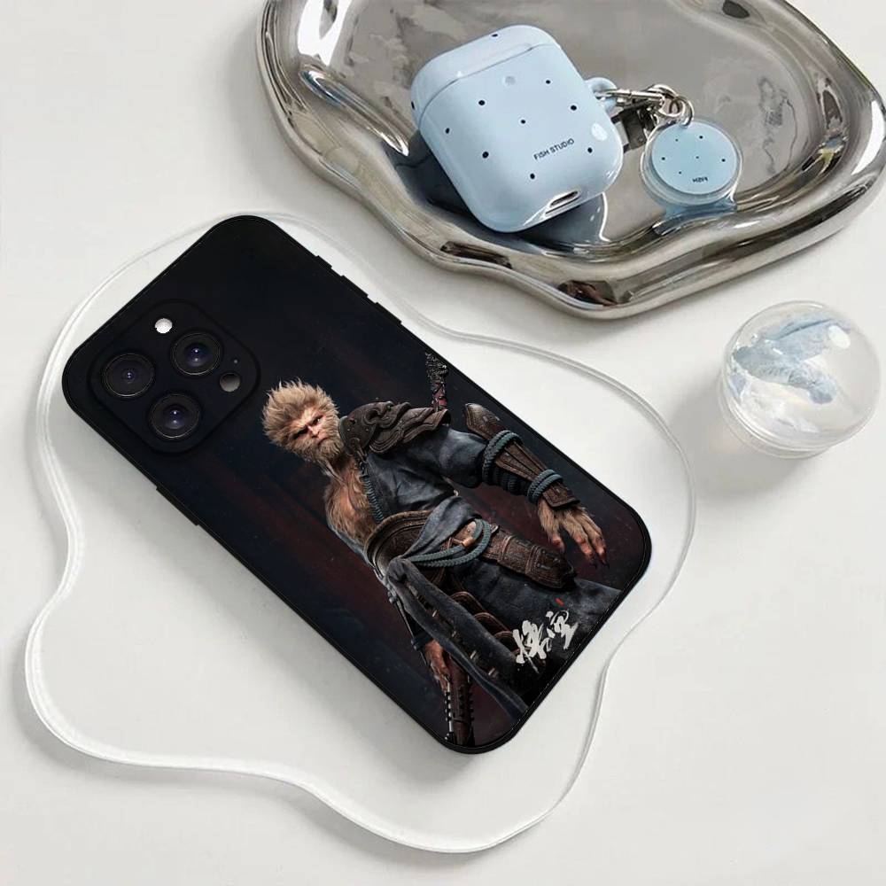 Black Myth Wukong Games Phone Case Phone Case For Iphone 17 16 15 11 13 14 Pro Max X Xr Xs Max 12mini Black Shell Cover Case