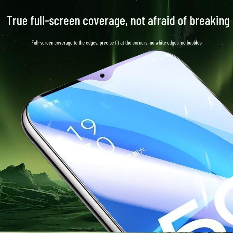 OPPO A55/A56s Tempered Glass Screen Protector, No White Edges, Anti-Blue Light, Full Coverage