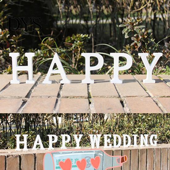 White Wooden Letter Capital Bridal Party Home Shop Name Decor Wedding Favour