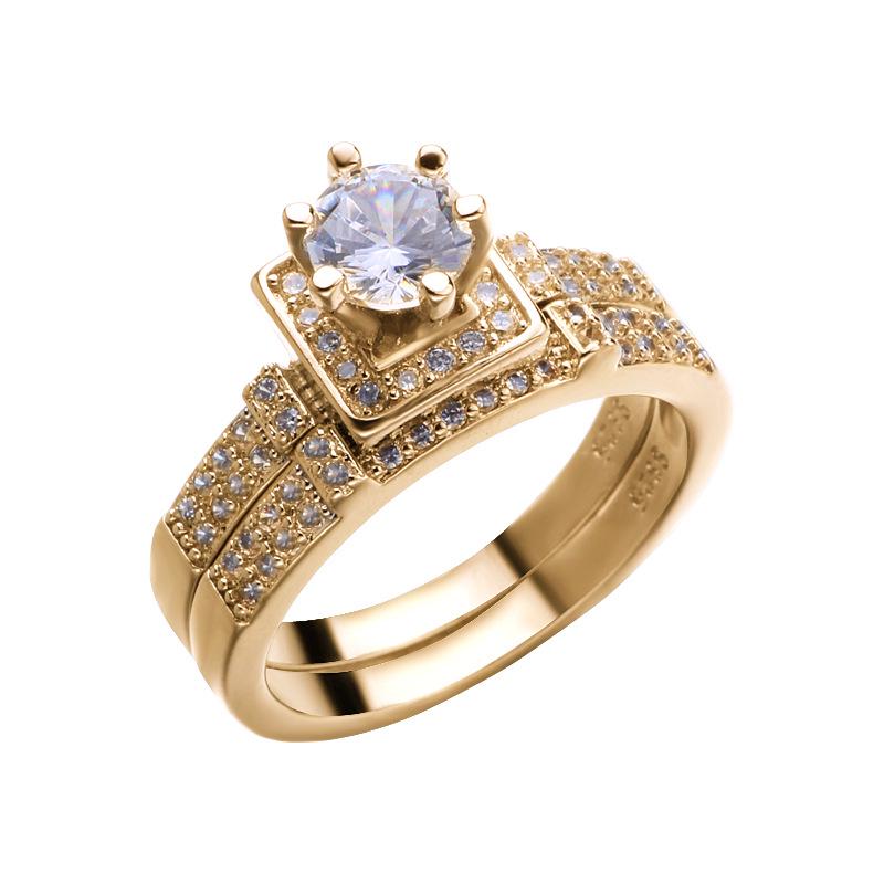 

Elegant Cubic Zirconia Eight Hearts & Arrows Women s Engagement Ring Set Size 11