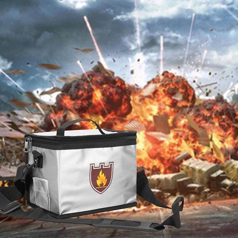 21x16x14cm Fireproof Lipo Safe Bag Lithium Battery Explosion-proof Bag High Temperature, Fireproof and Waterproof Protective Bag