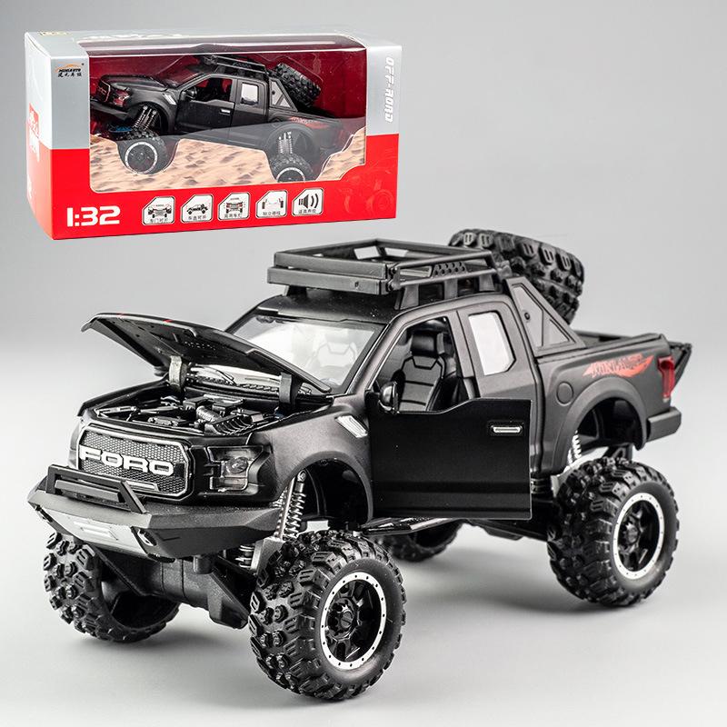 Model auta Ford Raptor F150 v měřítku 1/32, stahovací autíčko se zvukem a světlem pro děti Batole Kluci Dívčí Dárková kolekce