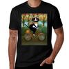 Autumn Cat On A Bicycle Tshirt Basic Regular Fit Casual Tshirt