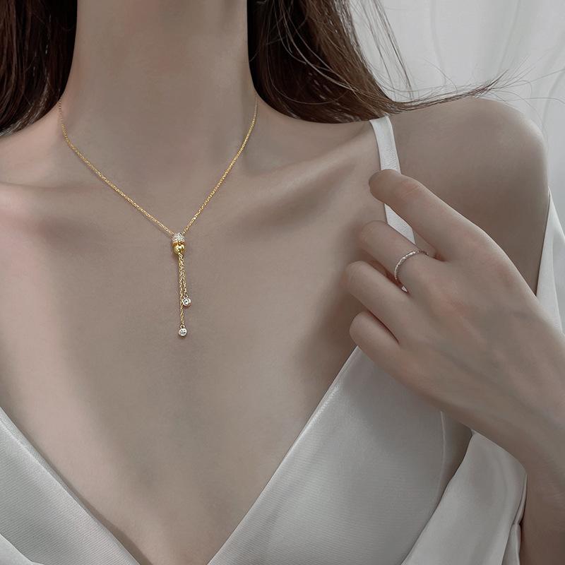 Fortschrittliche Halskette, Leichter Luxus, Nischendesign, Quastenkette, Schlüsselbeinkette, Neujahrskollektion