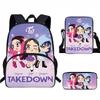 Hunters Demon Kpop Child School Backpack Set Breathable Fabric Primary Students