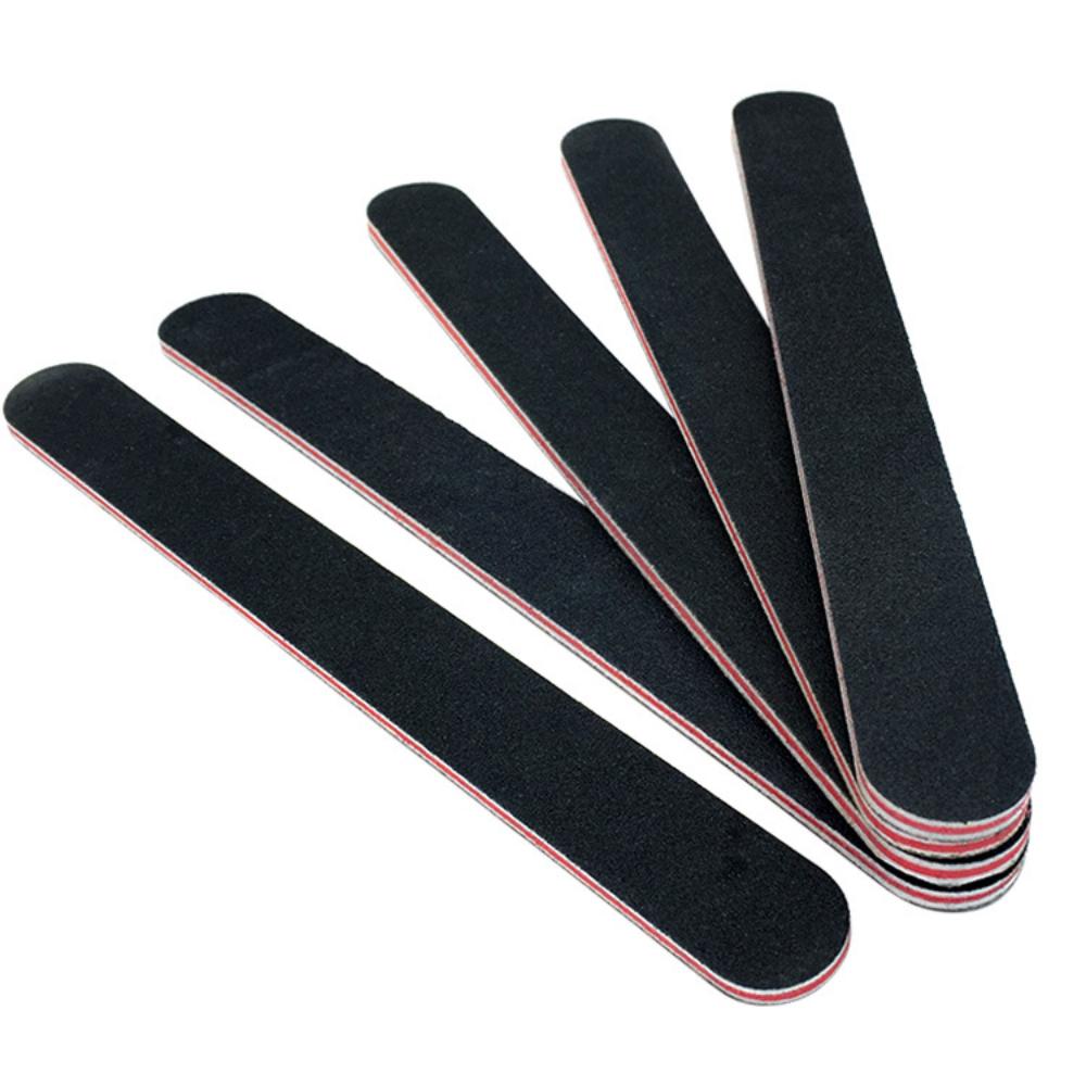 Double-Sided Black Nail File, EVA Nail Buffer Sanding Strip 100/180, Professional Nail Care Tools