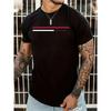Men's Summer 100 Cotton Letter Printed T-shirt Casual Men Clothing Fashion Brand Tops Tee