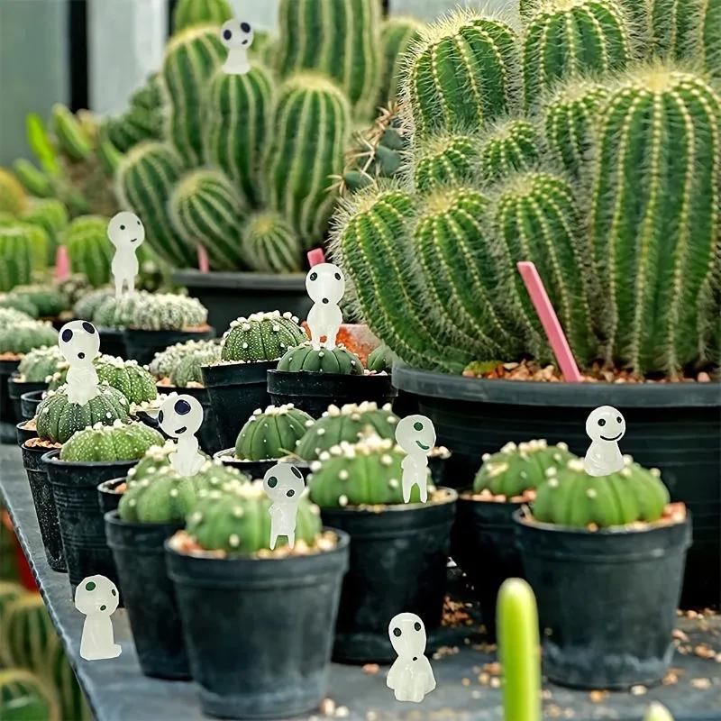 10 ks Svítících pryskyřičných figurek duchů, Miniaturní mimozemská dekorace do akvária, DIY řemesla do terária, Halloweenské venkovní dekorace