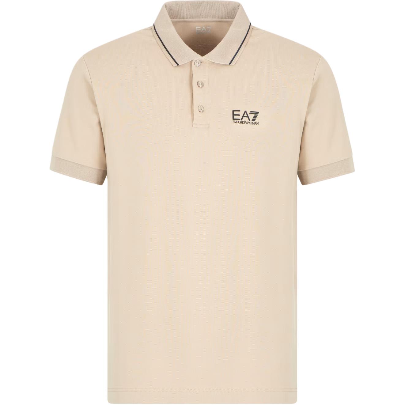 Emporio Armani Logo Button Short Sleeve Polo Shirt Men tops Beige 8NPF16-PJVUZ-U6155 XL