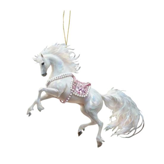 Horse Pendant 2D Acrylic Realistic Horse Decoration Christmas Ornament with Hanging Loop Equestrian Lovers Holiday Decor