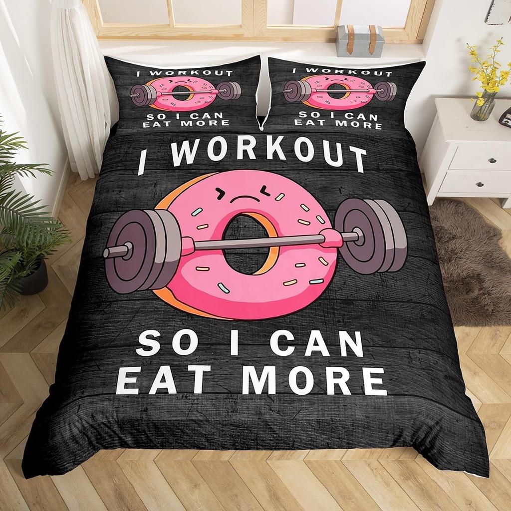 Soft Cute Donuts Duvet Cover Set Dessert Theme Bedding Set For Girls Boys Gifts Microfiber Funny Cartoon Tasty Foods Quilt Cover