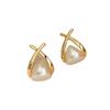 925 Silver Needle French Cross Earrings - Elegant High-End Studs