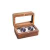 Double Slot Wooden Ring Box Rectangular Jewelry Ring Holder Black Walnut Cufflinks Box  Couples