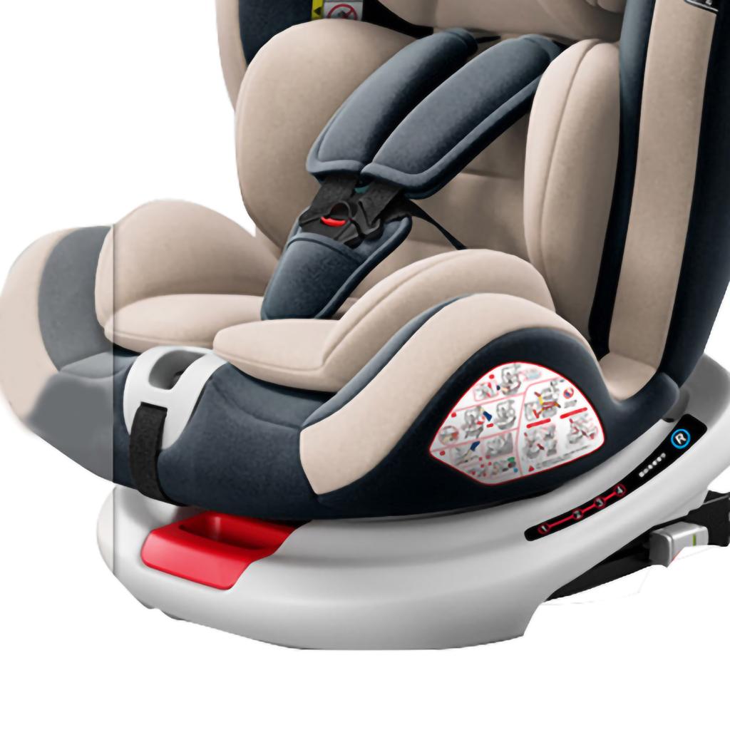 Portable Infant To Toddler Car Seat 360 Degree Rotation Highback Booster Car Seat Coffee Color
