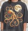Vintage Octopus 90s Graphic Style Comfort Colors® Tshirt, Retro Cephalopod Faded Tee, Ocean Lover Y2k Streetwear, Nautical Moon Anchor Gift