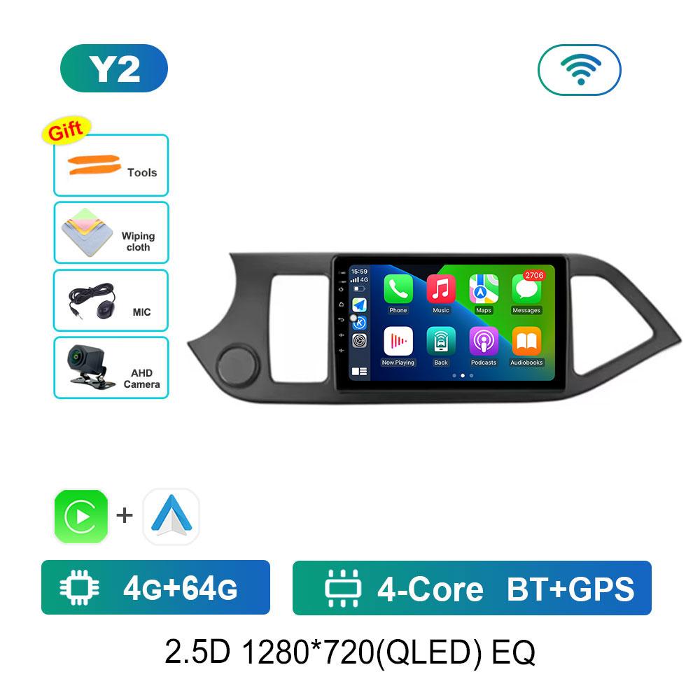 Car Video Multimedia player DSP Stereo for KIA PICANTO Morning 2011 - 2017 Android System GPS Navi WiFi IPS Screen 4G Bluetooth