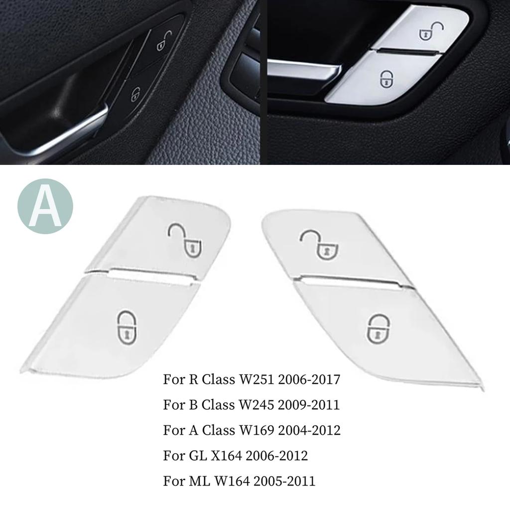 Car Window Glass Lifting Button Cover Sticker Trim For Mercedes Benz A B R GL ML Class W169 W245 W164 X164 W251