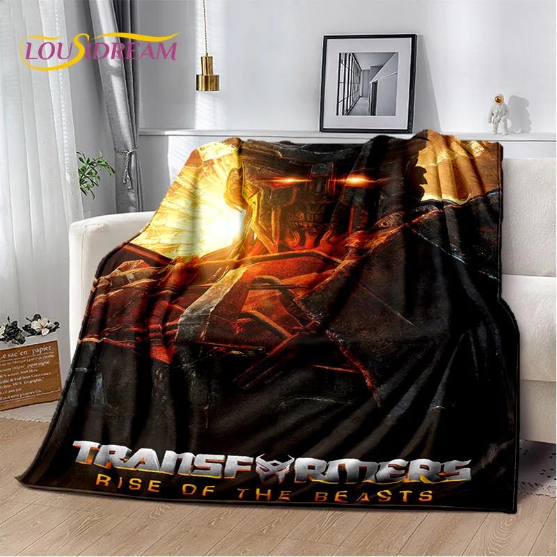 HD Cartoon T-Transformers  Autobots 3D Soft Blankets,Keep Warm Throw Blanket for Picnic Beds Sofa Home Bedroom Gifts Kids Hiking