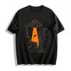 Alien UFO Abduction Human Ruins Scene Cool Print Top Pure Cotton T-shirt