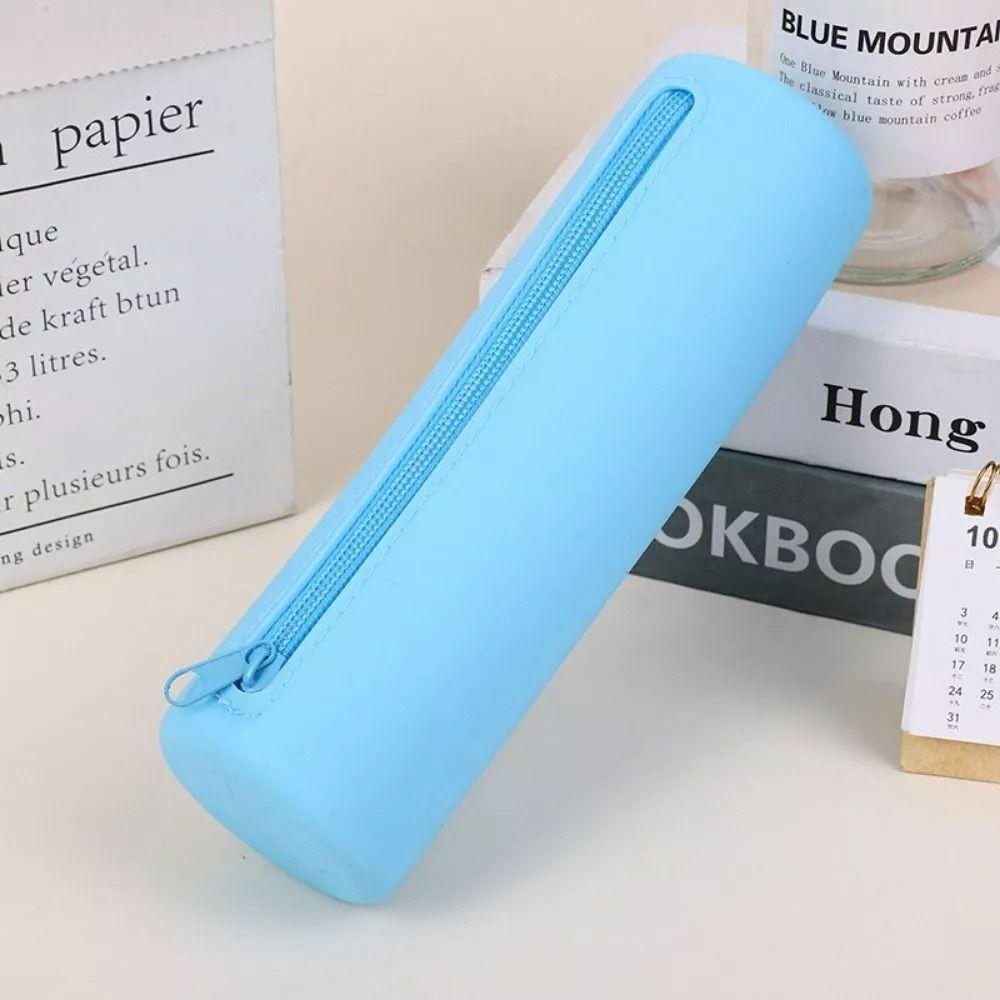 Jednoduchý silikonový penál, velkokapacitní úložný pytel na psací potřeby, přenosná kosmetická taška