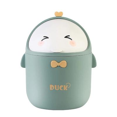 Mini pattumiera da tavolo da 4 litri con coperchio pattumiera portatile in stile cartone animato carino pattumiera da ufficio piccola pattumiera da bagno per la camera da letto