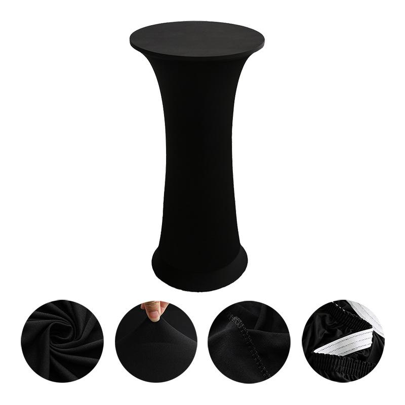 Premium Spandex Round Table Cover Elastic Skirt for Hotel Wedding Banquet Decor