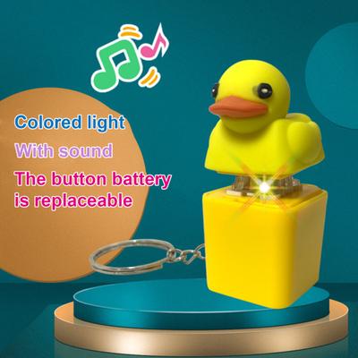 1/2/3Pcs Quacking Duck Keyboard Fidget Keychain with Sound Light Stress Relief Kids Adults