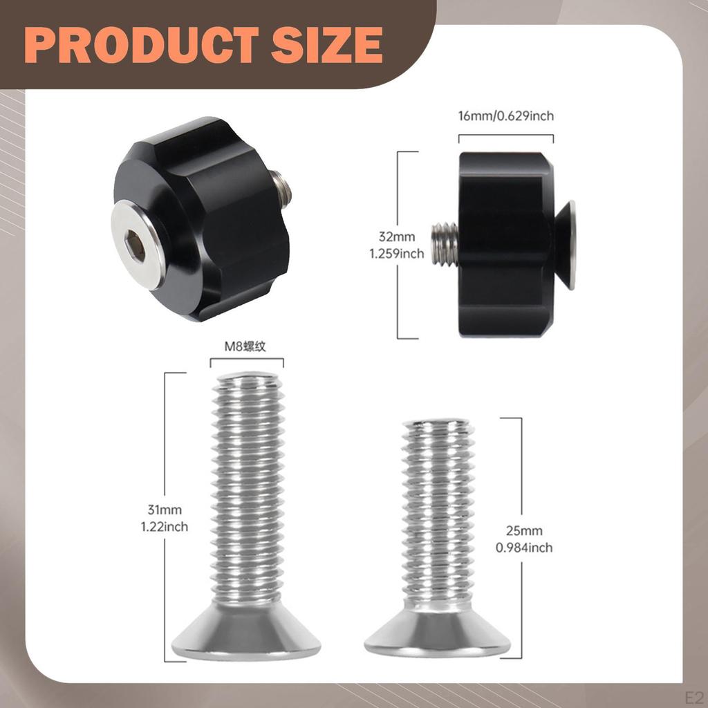 1 Pair Backplate Screws and Nuts Hardware M8 Rustproof Fasteners SS316 Stainless Steel Quick