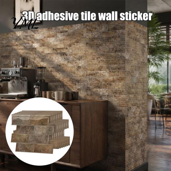 Moisture Proof Wall Panels 8PCS Faux Brick Stickers, Waterproof Adhesive Mosaic Decals, Moisture-proof Easy To Clean Backsplash Tiles Peel And