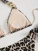 2025 Halter Leopard Print Triangle Bikini - European & American Style