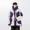 Fashionable New Thickened Hooded Down Jacket Blue and White Duck Down Warm Casual Jacket